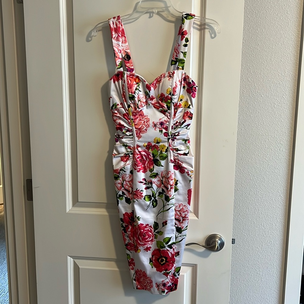 Vintage cache floral body con cocktail dress